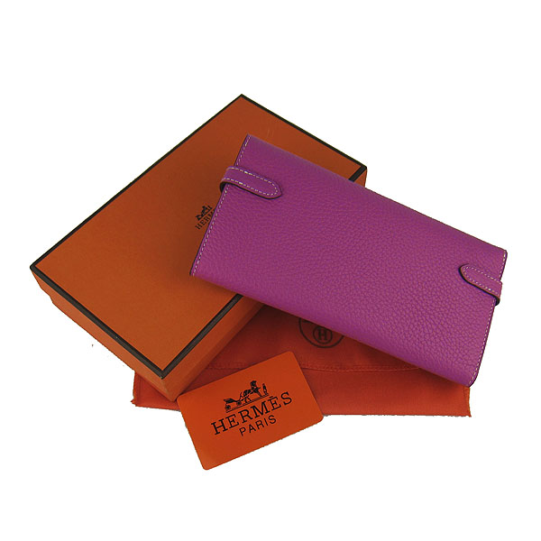 High Quality Hermes Kelly Long Clutch Bag Peachblow H009 Replica